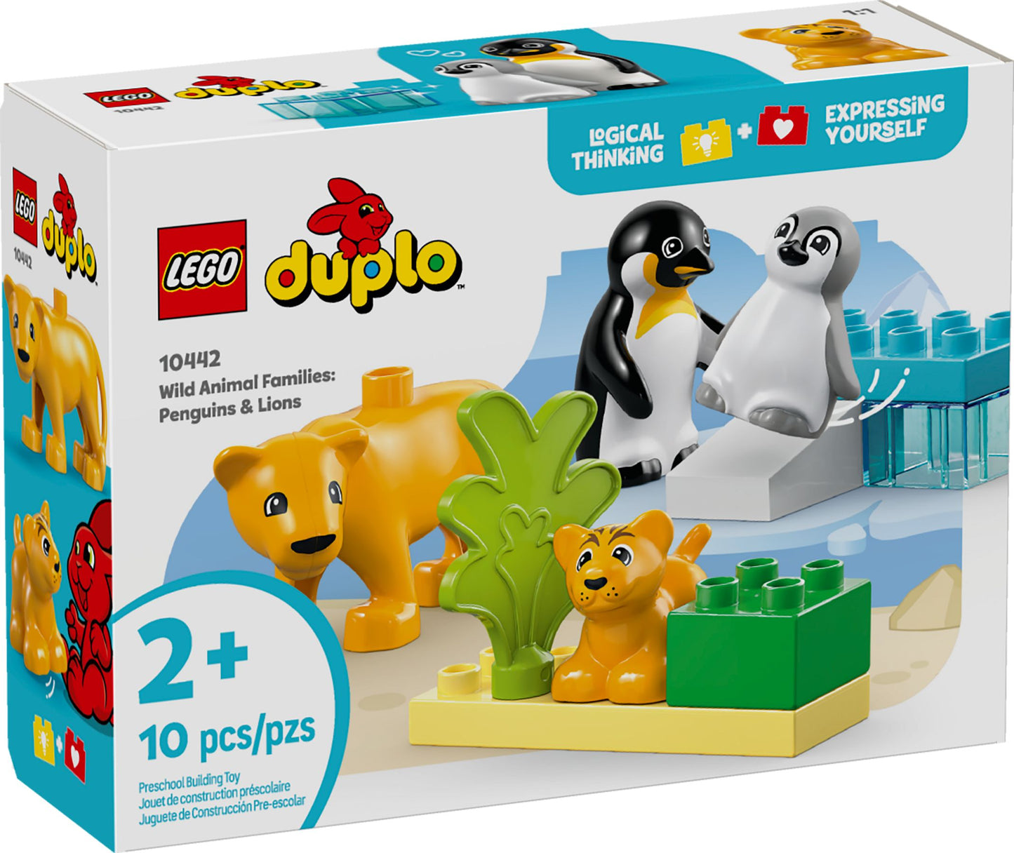 LEGO® Duplo 10442 Familles d'animaux sauvages : pingouins et lions