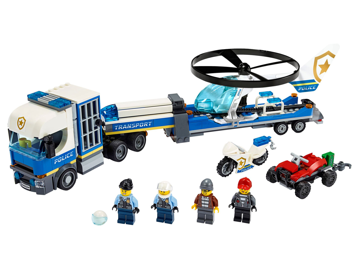 LEGO® City 60244 Le transport de l'hélicoptère de la police