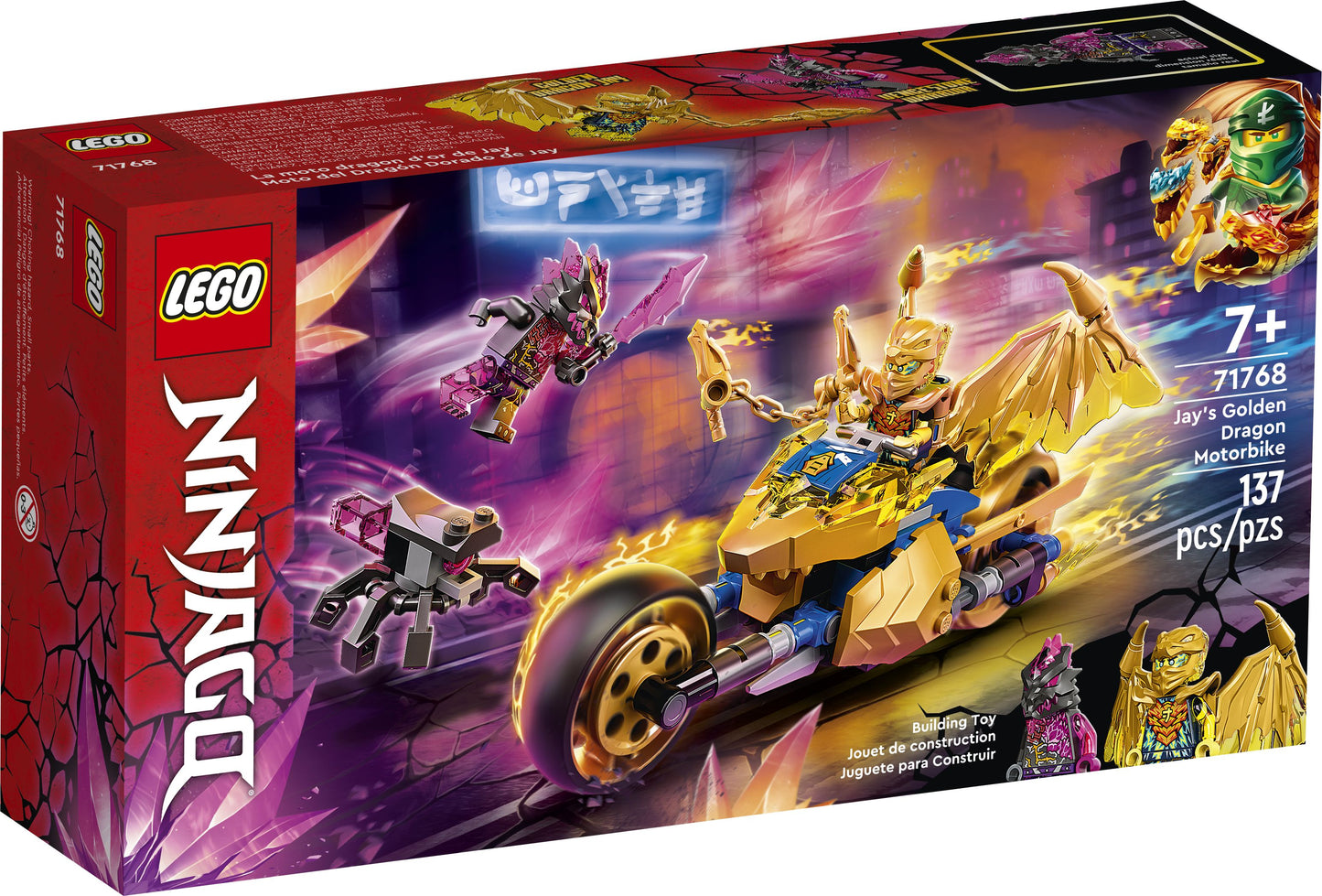 LEGO® Ninjago 71768 La moto dragon d'or de Jay