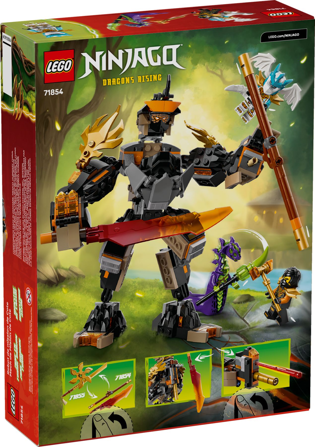LEGO® Ninjago 71854 La mission du robot Cole et du dragon Zane