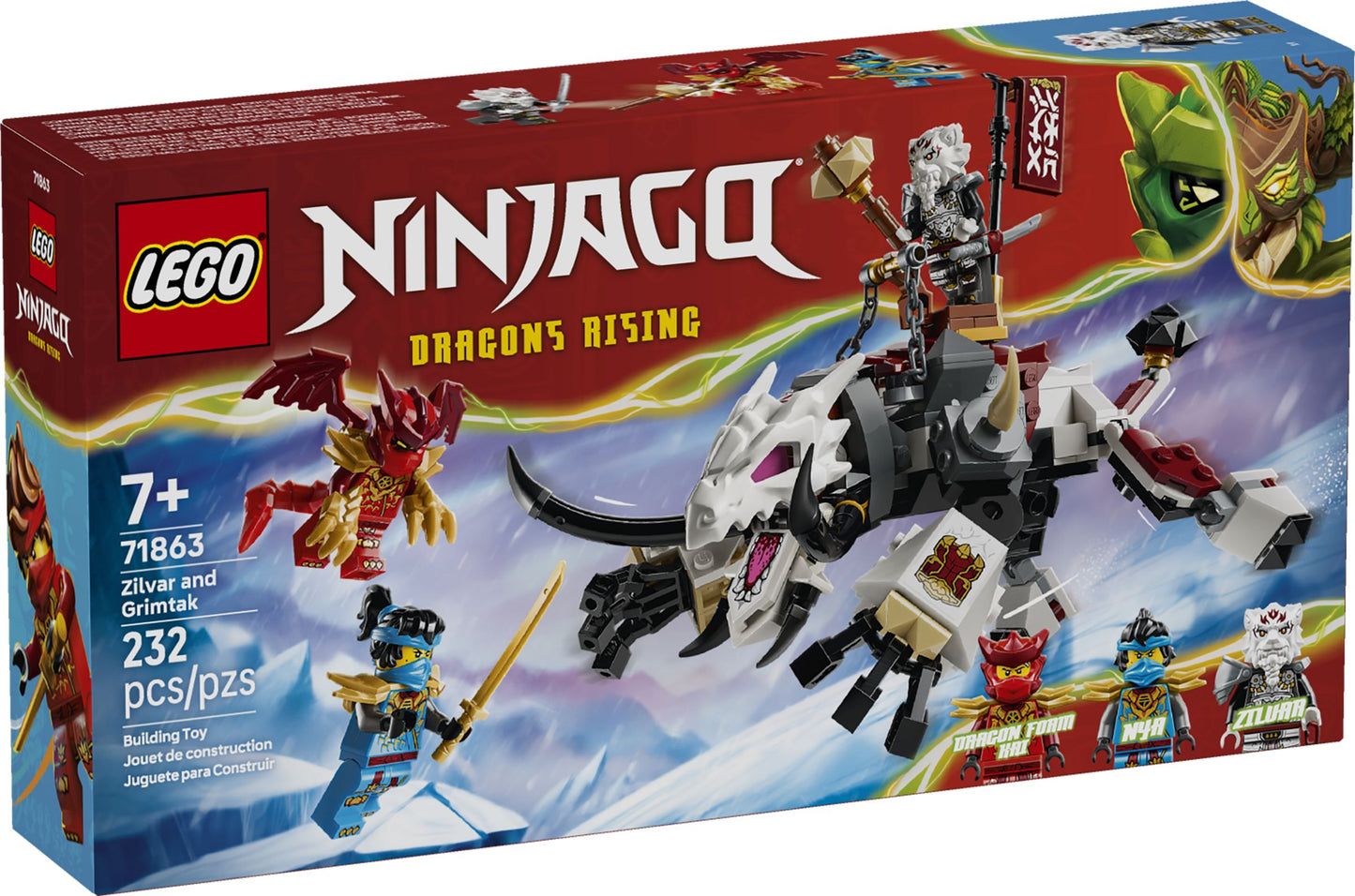 LEGO® Ninjago 71863 Zilvar et Grimtak la bête draconique