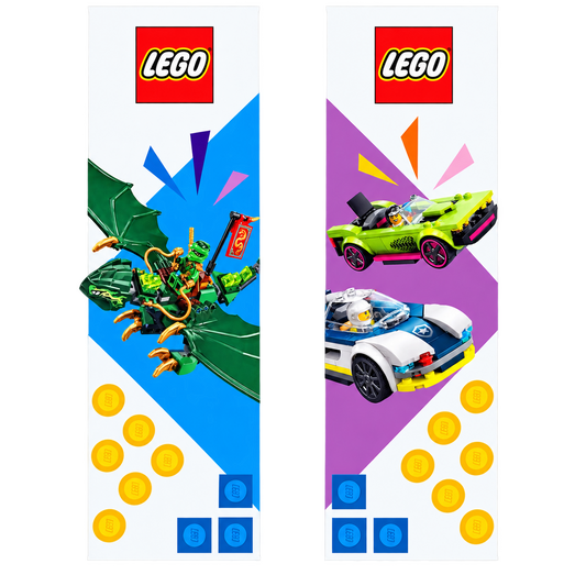 Banner LEGO Ninjago / City – Dragon Vert et Voitures, deux faces