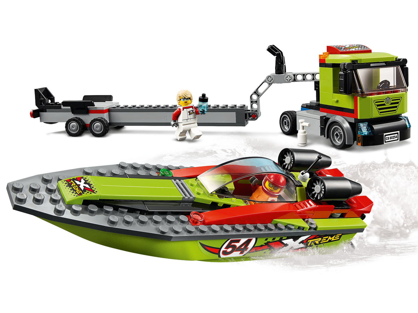 LEGO® City 60254 Le transport du bateau de course