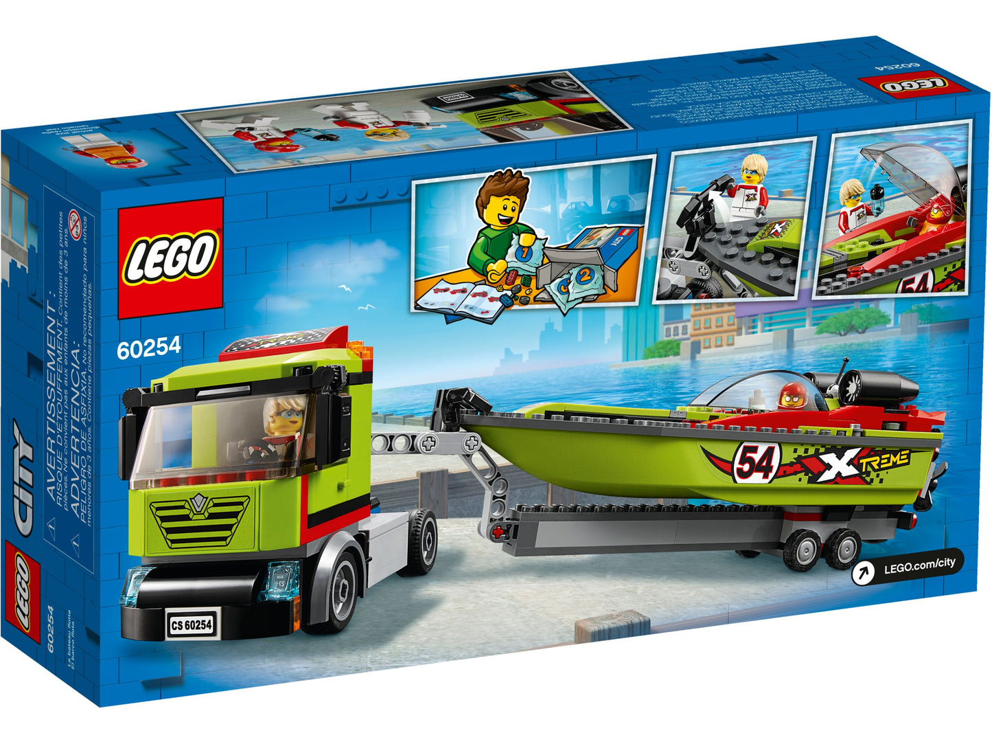 LEGO® City 60254 Le transport du bateau de course